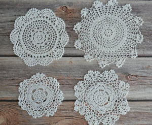Set 8 Crochet Small Doilies Lot in bulk Country Party Wedding Embellishments