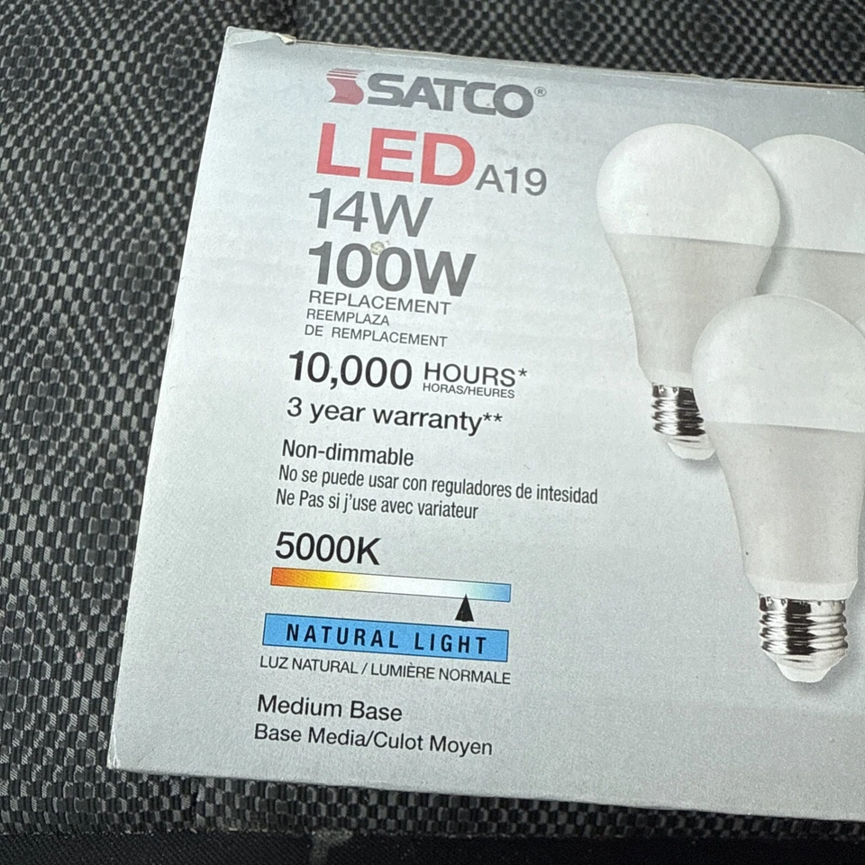 NEW. SATCO 14W A19 LED - 5000K - 10-Pack - Image 2 of 4