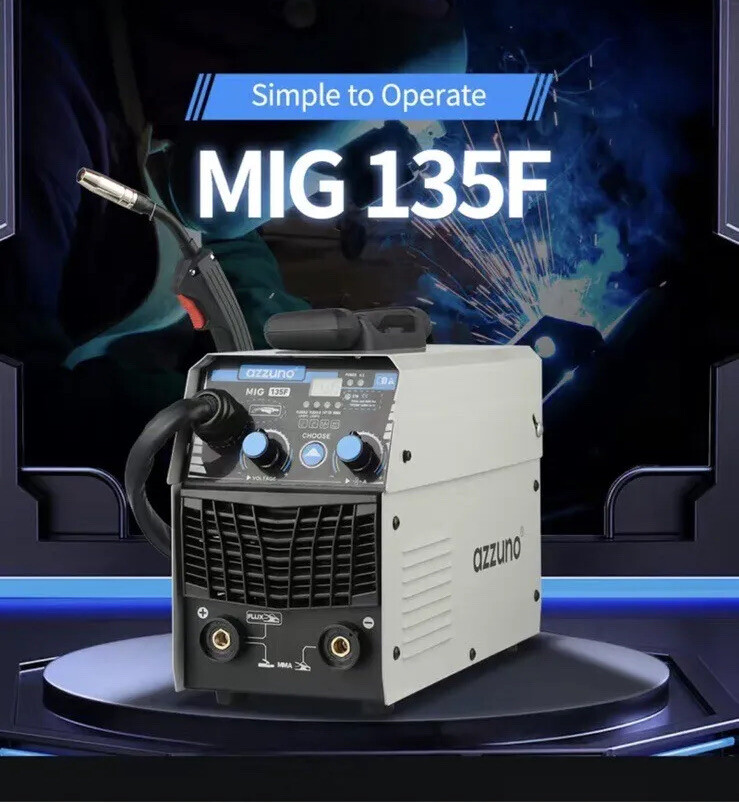 AZZUNO MIG 135F 2-in-1 Portable Welder MIG And Flux Core Welder