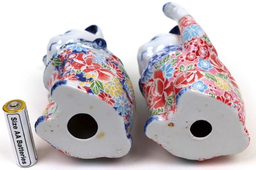 MANEKI NEKO WINKENDE KATZE (Blumenmalerei) 2er Set H130mm YUZEN Porzellan JAPAN - Bild 12 von 12