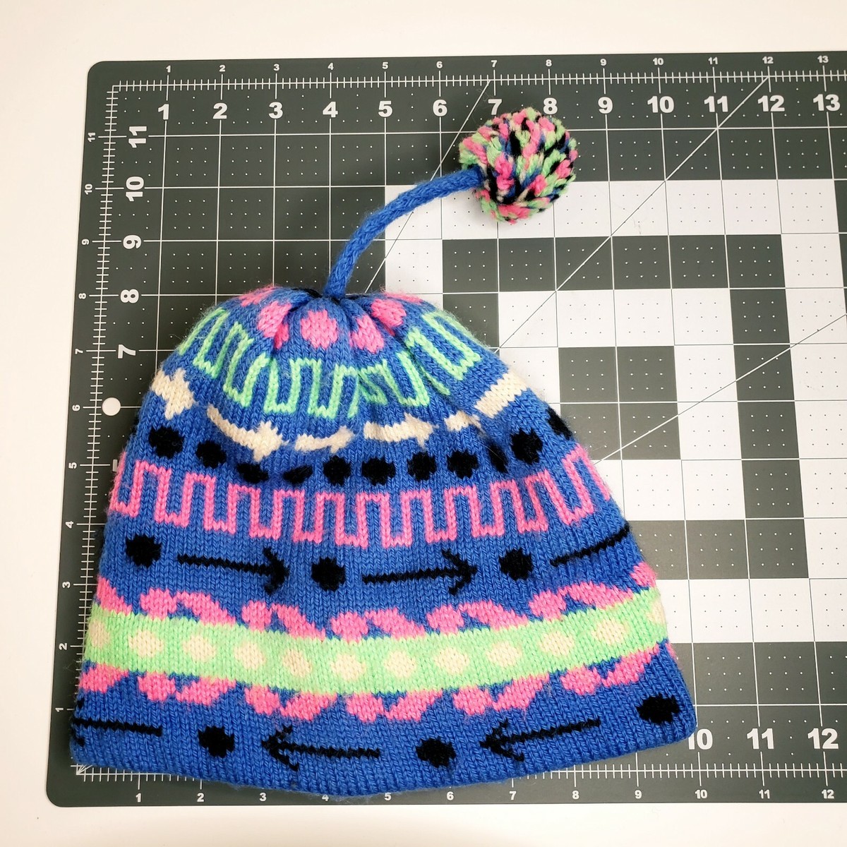 MURRAY MERKLEY SPORTSWEAR HANDMADE WILD WEST PURE WOOL BEANIE MULTI COLORED Vintage Murray Merkley Cap Ski Hat Wool Colorful Beanie  main image 2