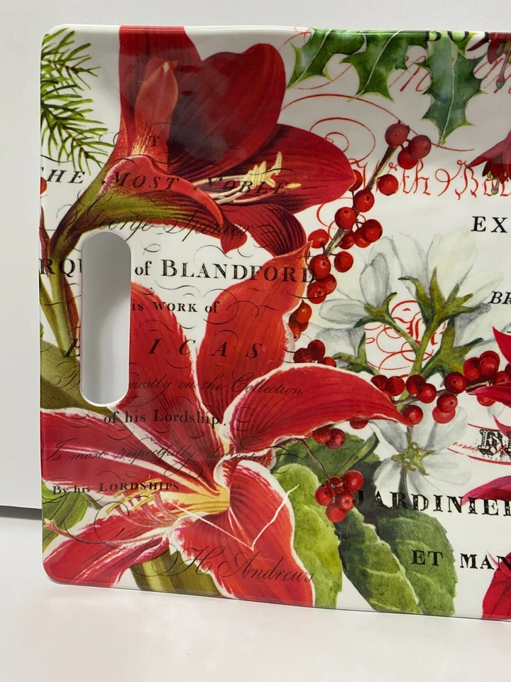 Michel Design Works Christmas Serving Tray Melamine Holiday Floral  14.75" - Image 4 of 4
