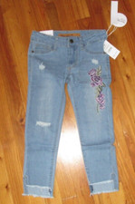 Joe's Girls 6 Med Sand Wash Adj Waist Embroidered Soft Skinny Ankle Jeans NWT