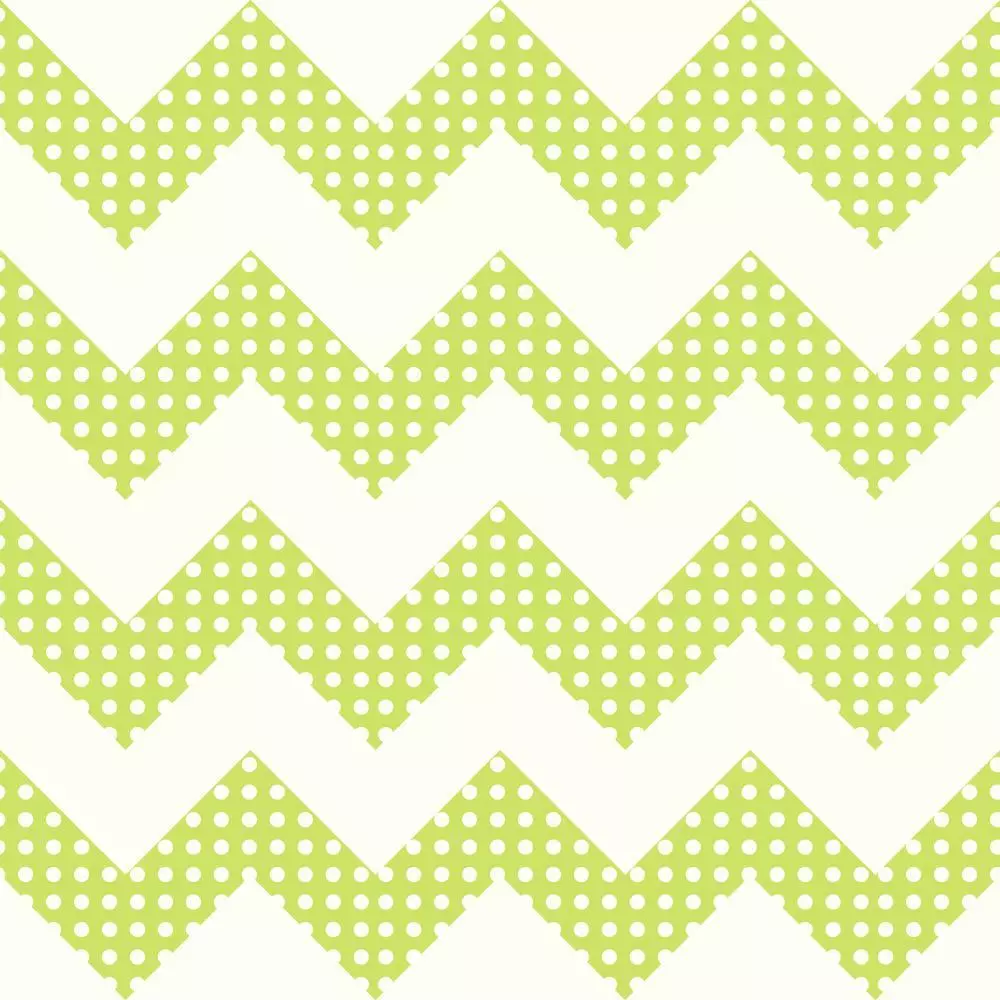 Lime Green & White Chevron Stripes with Polka Dots Sure Strip Wallpaper  KS2310 | eBay