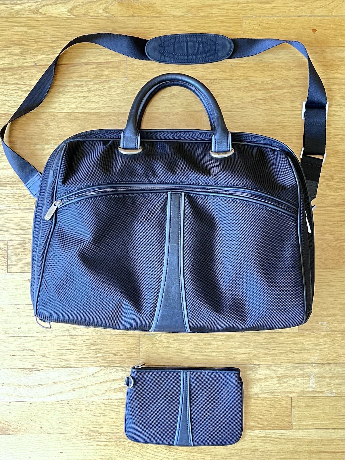 Tumi Black Ballistic Nylon Leather Laptop Briefcase F… Gem