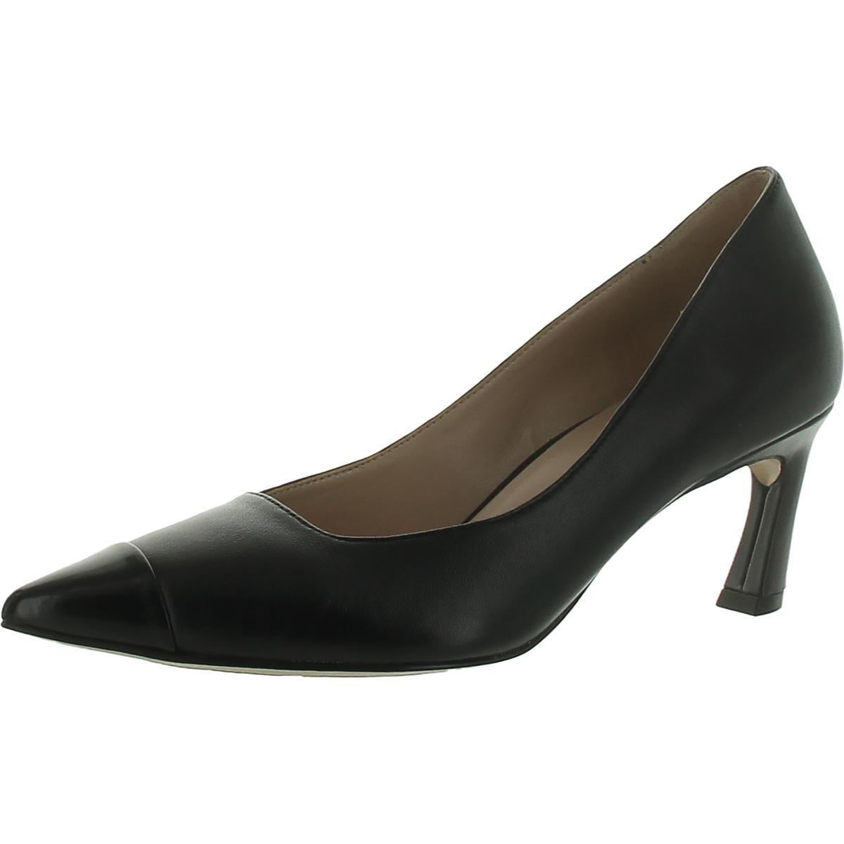 27 Редактировать Женские черные кожаные туфли на высоком каблуке с острым носком 6,5 см (B,M) BHFO 4784