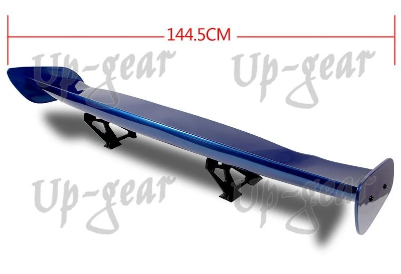 TIPO-3 Universal 57" Pintado Azul ABS GT Estilo Baúl Alerón Ala Aluminio Pata Foto 4 de 4
