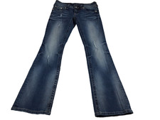 Miss Me Women's Bling Rhinestone Bootcut Blue Jeans 28" Waist 31.5" Inseam