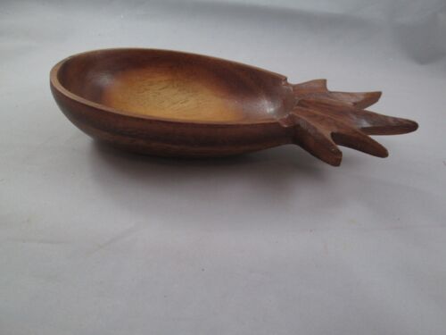 Monkey Pod Pineapple Bowl 8 Inch Vintage Fruit Nuts Candy 1 1/2 High - Picture 5 of 9