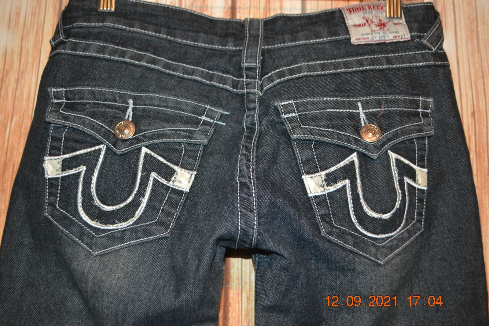 True Religion Women's Joey Super T Straight Dark Blue Denim Jeans Sz 27x31 thumbnail 7