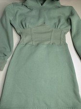 Windsor Womens Dress Tunic Fleece-Lined Hooded Green | Size M