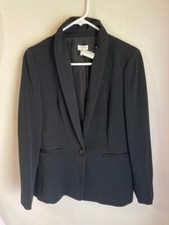 Women's J Crew Blazer Coat One Button Twill Solid Black NWT, size 6