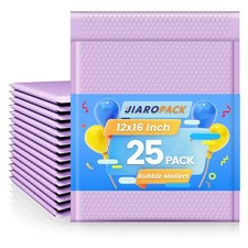 Bubble Mailer 12x16 25pc Large Padded Envelope 12x15 Poly Bag Light Purple