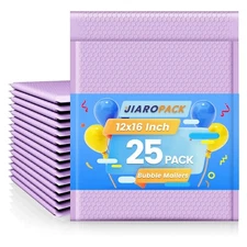 Bubble Mailer 12x16 25pc Large Padded Envelope 12x15 Poly Bag Light Purple