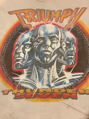 Vintage 1984 Triumph Thunder Seven Tour Shirt Size Large Rock Rush