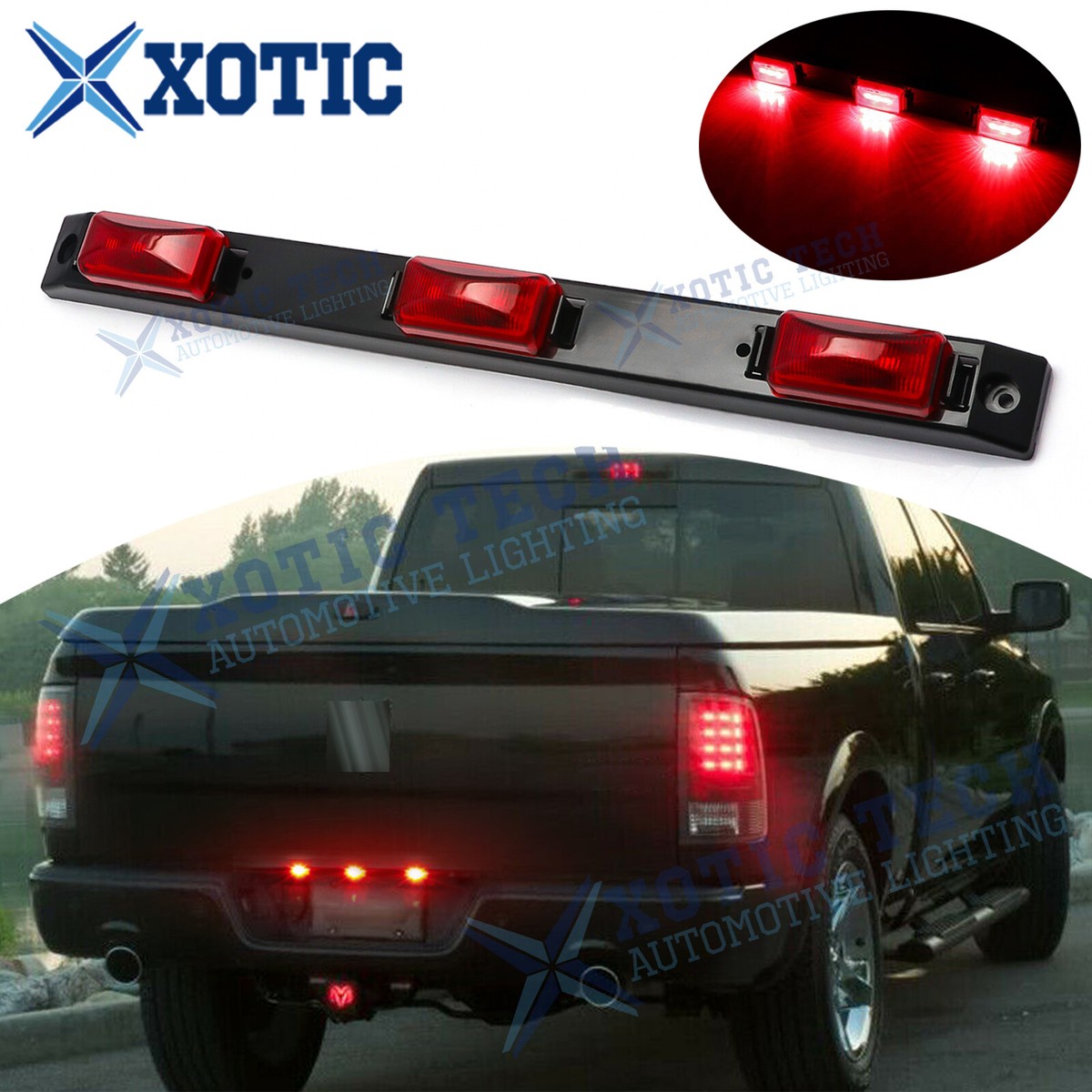 15【新品未使用】DodgeRamテールライト/381554211152 For Dodge Ram 1500 2500 3500 Red Lens 9-LED Rear Tailgate Trunk