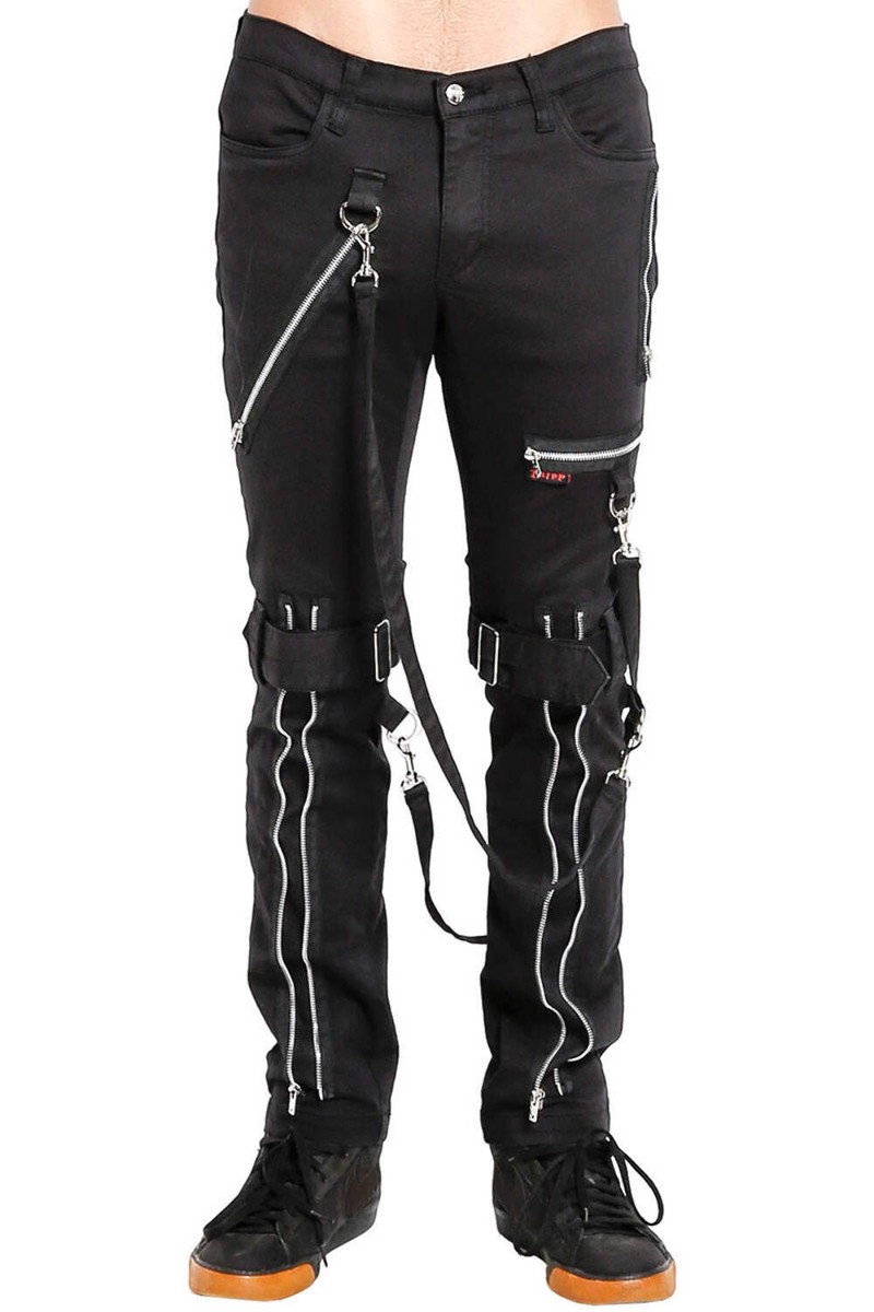 Tripp NYC Strap Zipper Bondage Pants [Black] - Bondage Pants