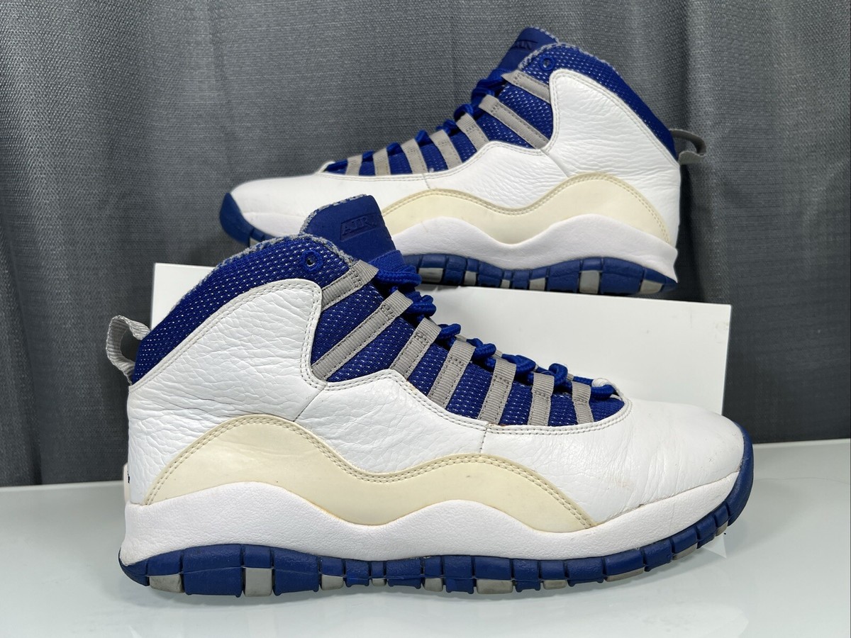Nike Air Jordan 10 Retro Royal Blue Sneakers Size White Blue 487214-107