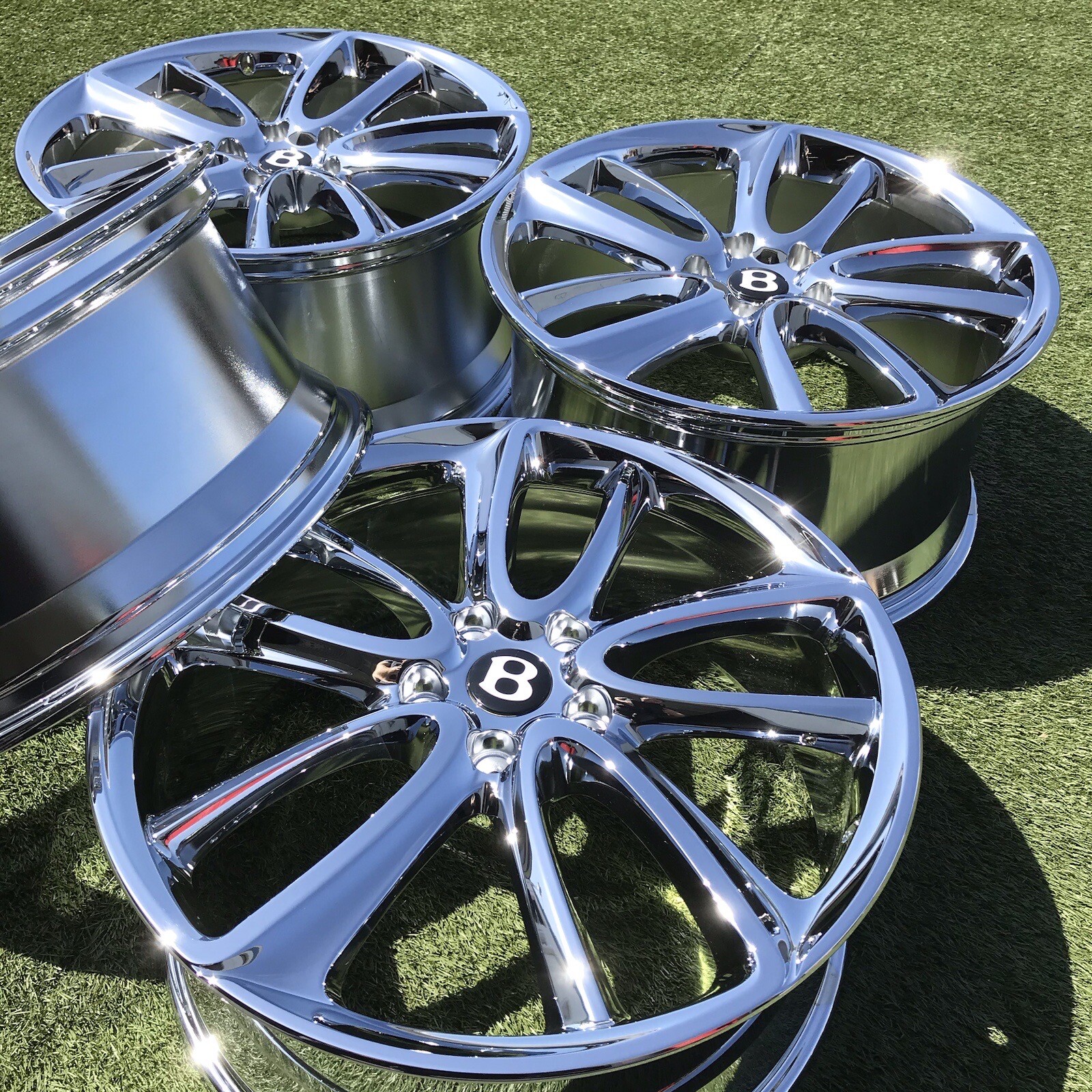 22" BENTLEY 2023 CONTINENTAL RIMS OEM GENUINE SET NEW CHROME PERFERCT SET 4 FACT