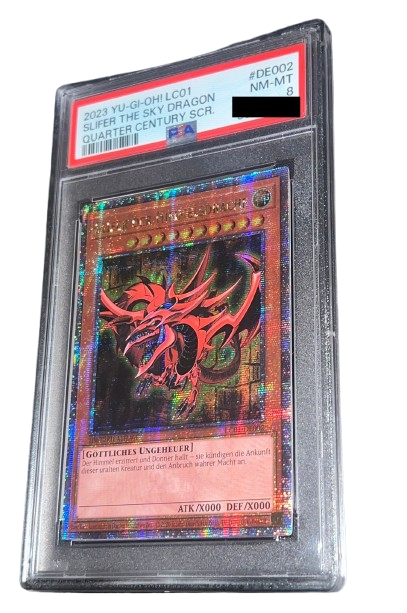 Yu-Gi-Oh Slifer The Sky Dragon PSA 8 LC01 Quarter Century Secret Rare