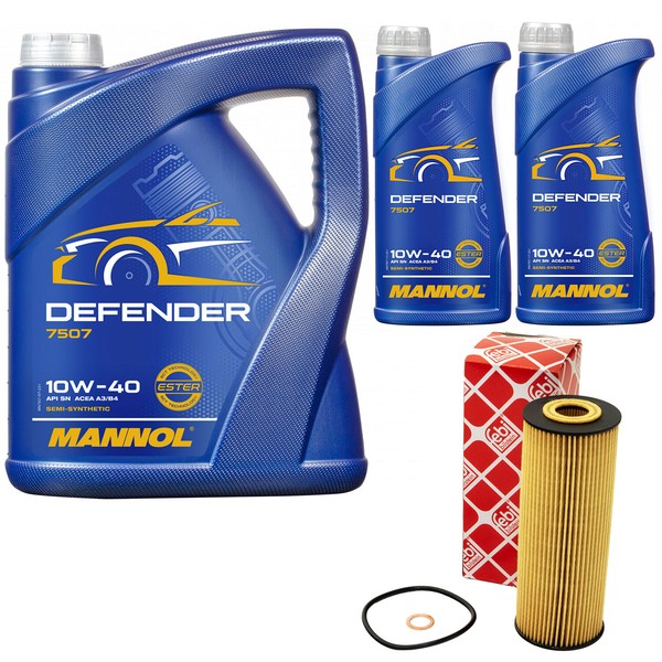 MotoröL Set Mannol 10W-40 API SN 7 Liter + ÖLfilter FüR Mercedes C-Klasse W203-image