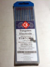 CK WORLDWIDE  T187G Pure Tungsten Electrode 1/8" X 7" Pkg = 10