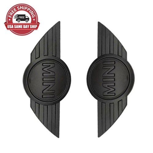 2x Mini Cooper Matte Black Badge Bonnet Badge Sticker JCW R53 R55 R56 R57 R58 59 - Picture 3 of 4