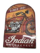Open Road Indian Motorcycle Aluminum Metal Sign Embossed WARPED 11" x 17"