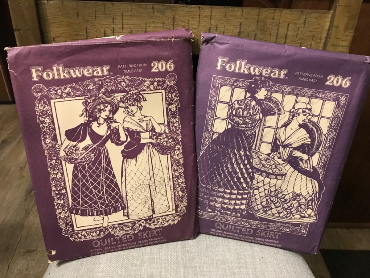 1980 Folkwear Patterns From Times Past 206 Quilted Skirt Uncut