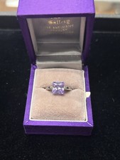 Sterling Silver 925 FAS Princess Cut Amethyst Ring Size 8