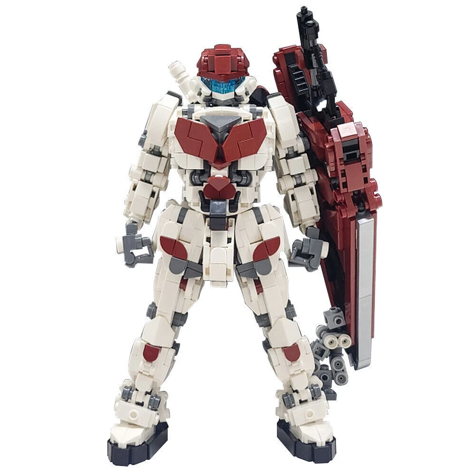 Red Robot Action Figure MOC Building Blocks Set Mecha Film Model Bricks Toy Gift - Image 2 of 4