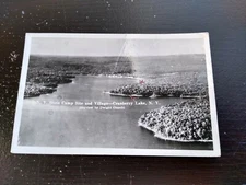State campsite aerial view cranbury NY Dwight Church Vintage RPPC Photo Postcard