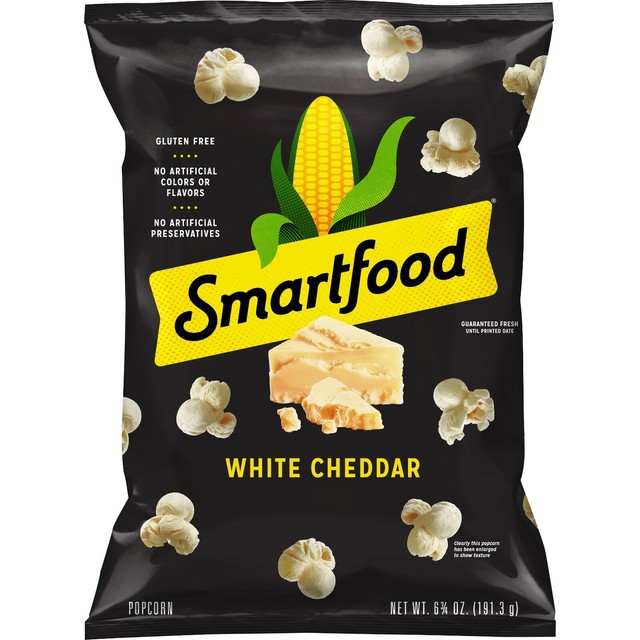 Smartfood Popcorn White Cheddar Cheese Flavored 100 Whole Grain 6.75 Oz