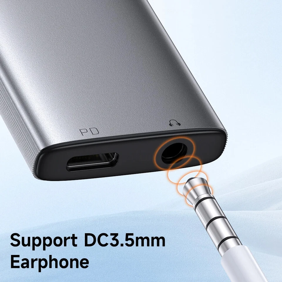 Mcdodo OTG Aux Audio Adapter 2 in 1 USB-C to Dual USB-C & DC3.5mm Audio Adapter - Image 3 of 4
