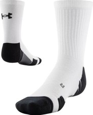 Under Armour UA TEAM Cushioned CREW Socks WHITE Men's LARGE 8.5-13 