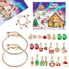 Christmas Advent Calendar 24 Days Countdown DIY Bracelet Blind Box Gift for Girl