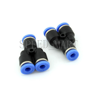 2 pcs Y Type PY4 Pneumatic Air 3 Way Quick Fittings Connector 4mm Tube Hose