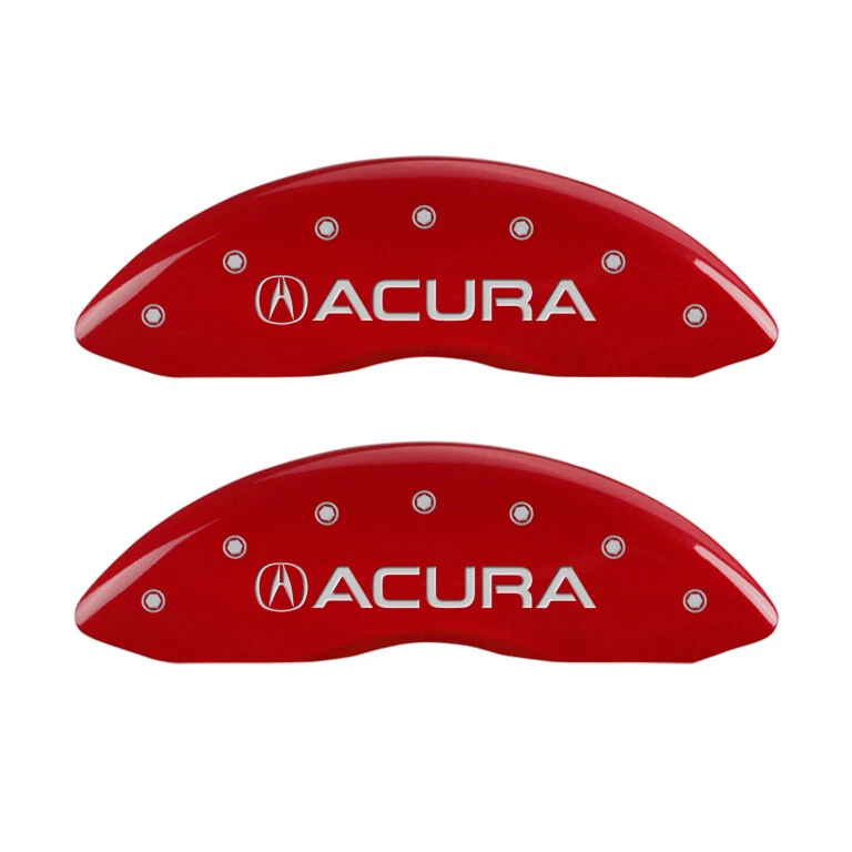 Cubiertas de pinza de disco de freno MGP delanteras + traseras grabadas rojas "Acura ILX" 2016-2020 Foto 2 de 4