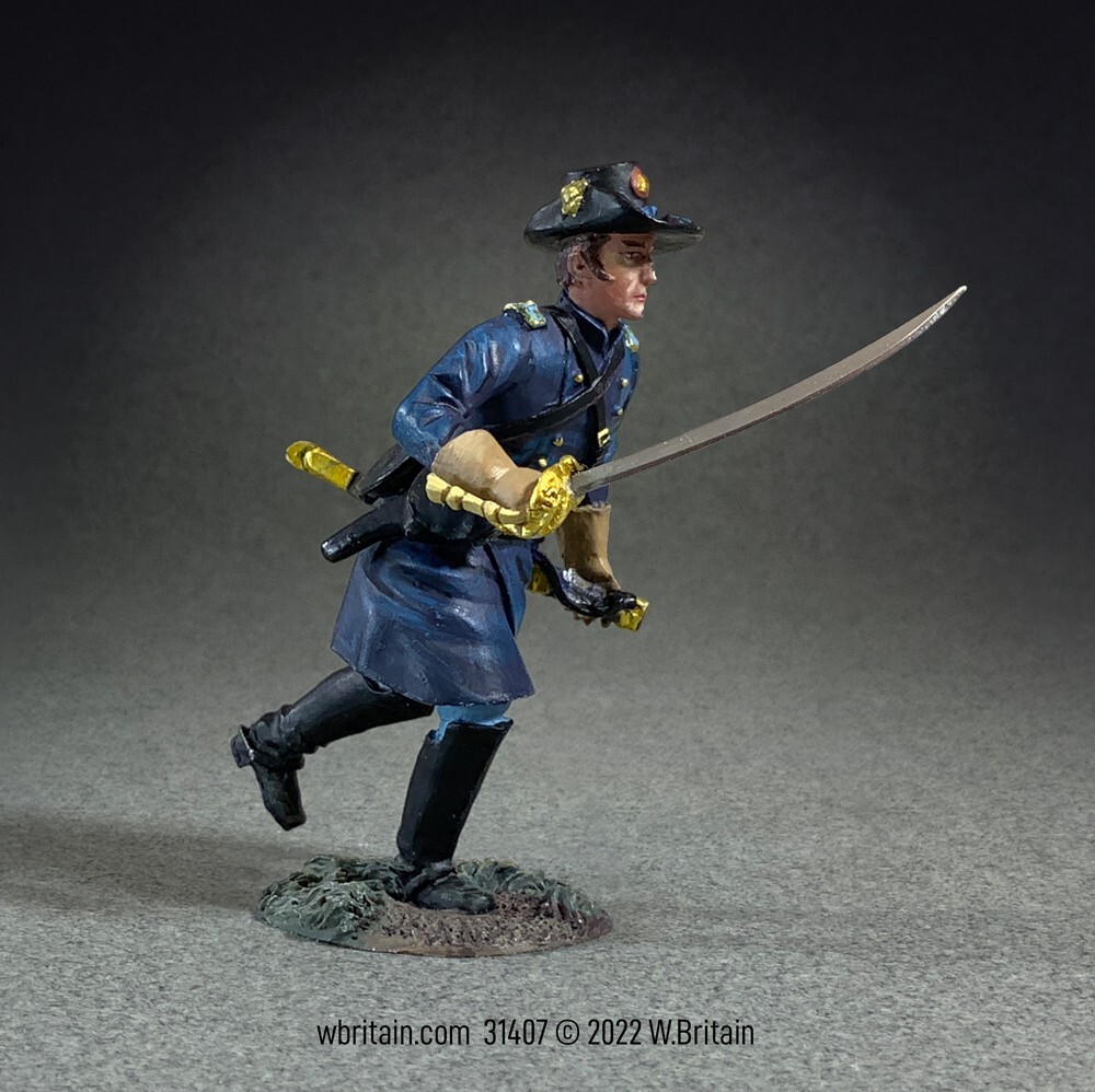 BRITAINS SOLDIERS 31407 - Union Infantry Officer Advancing, No.2 Diecast Painted