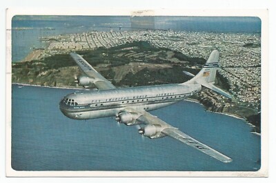 Double-Decked ''Strato'' Clippers Airplane Pan American World Airlines Postcard