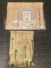 173 Bundle Compostable Spoons Disposable Cutlery 73x Paper (vegware) 100x Wooden