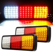 12v 75 LED Rear Tail Lights Lamp Pair 4 Function Trailer Caravan Truck Lorry UK
