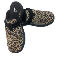 Corky  s Animal Print Slip On Mule Shoe Slipper Fleece Womens 10 Leopard Cheetah