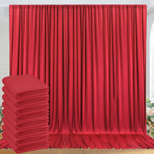 40Ft X 10Ft Wrinkle Free Red Backdrop Curtains for Parties, 8 Panels 5X10Ft Silk