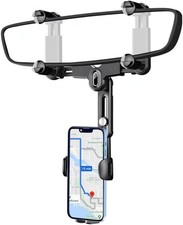 Rear View Mirror Phone Holder 2026 New Upgraded 360 Rotatable Retractable