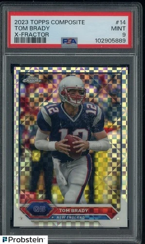 2023 Topps Composite Chrome XFractor #14 Tom Brady Patriots PSA 9 MINT