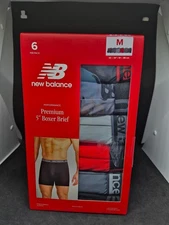 New Balance Men's SZ Medium 32-34  6  Pack Performance Premium Boxer Briefs