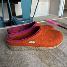 HAFLINGER Men Women Clogs Orange wool