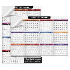 13 x 19" Big 2027 Calendar Label - Peel and Stick Wall Vinyl Sticker - 2 Pack