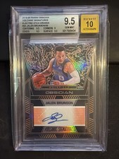 JALEN BRUNSON 2019 Panini Obsidian Orange E/E Volcanic Auto 25/50 BGS 9.5/10